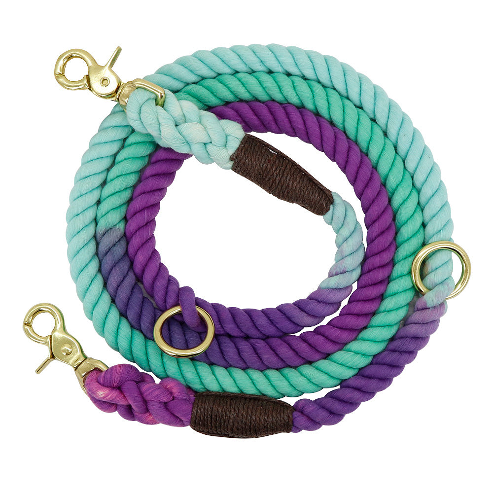 Vibrant Gradient Dog Collar & Leash Set – Stylish Comfort for Safe Outdoor Adventures