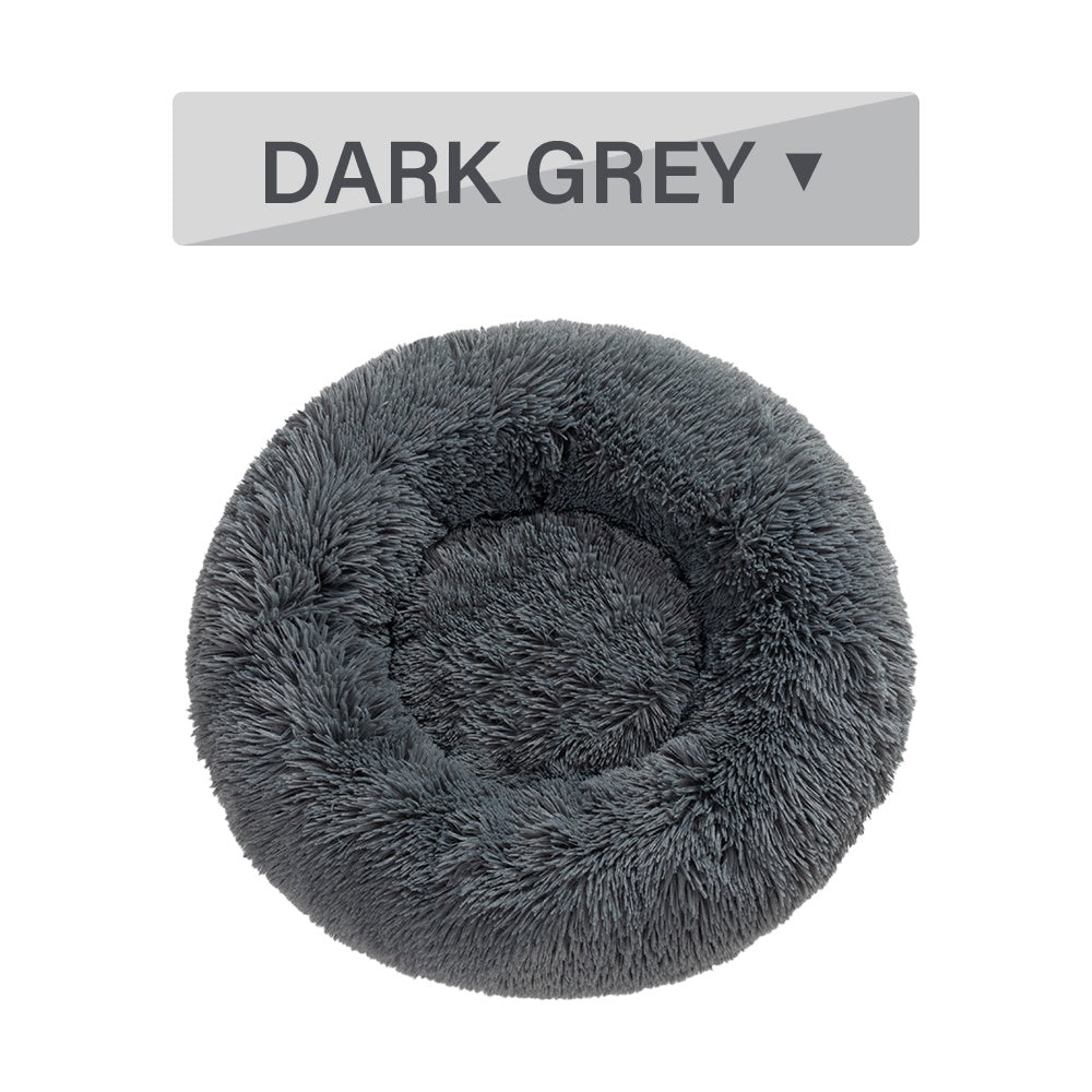 Fluffy Donut Dog Bed – Ultra-Soft, Washable, Calming Pet Cushio