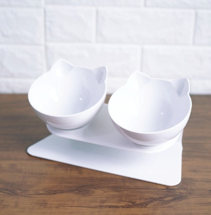 Inclined Transparent Cat‑Ear Bowl for Comfortable & Clean Eating