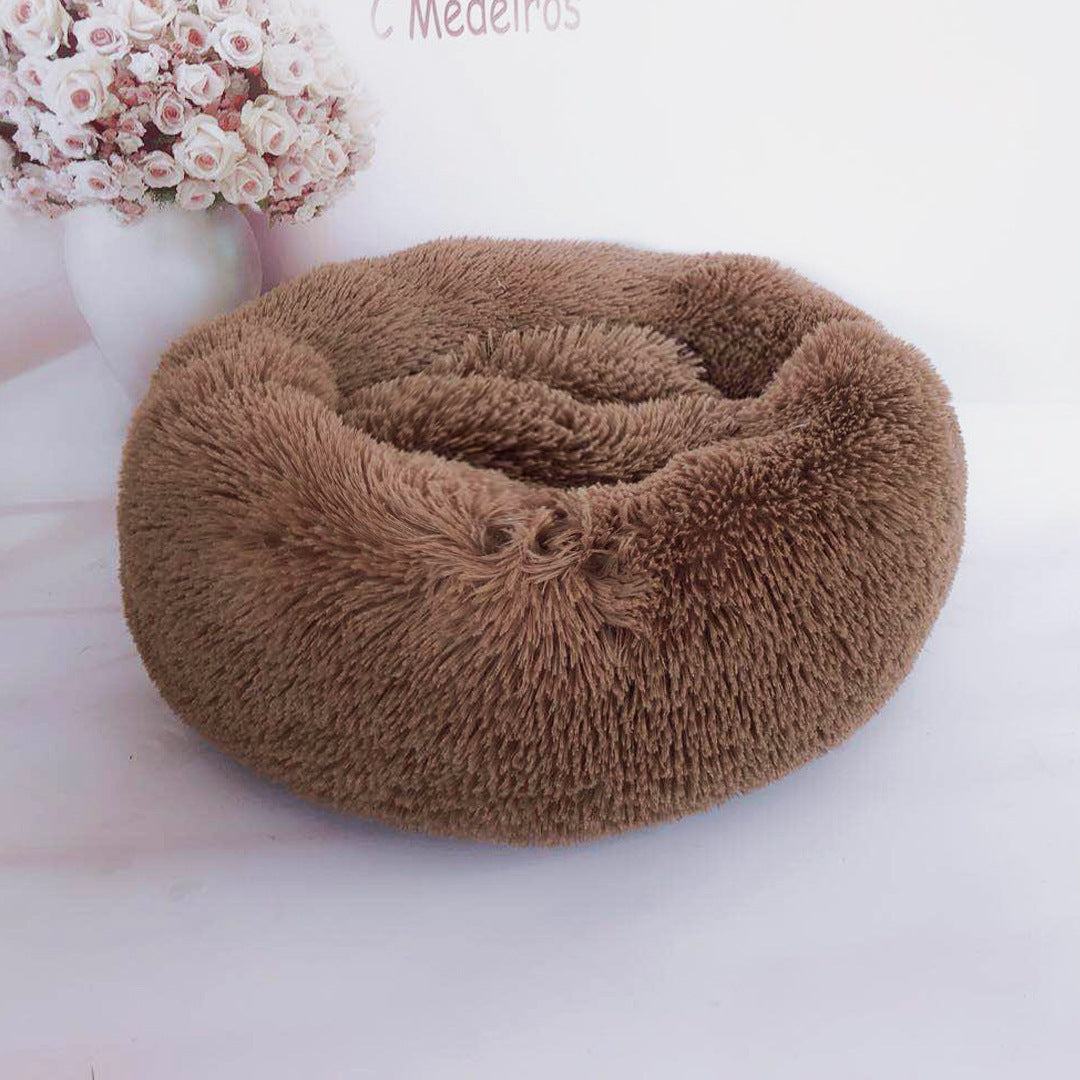 Small Cat Round Plush Nest – Cozy Comfort for Your Kitten