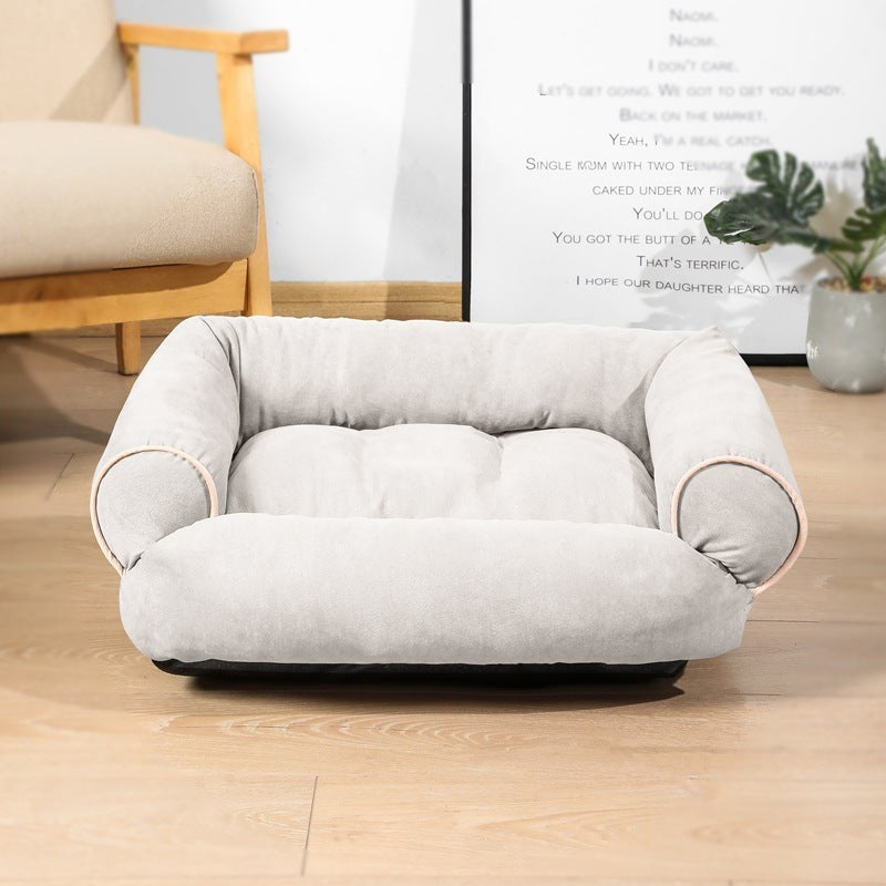 CozyPaws Heated Dog Sofa Bed – Winter Pet House & Cushion