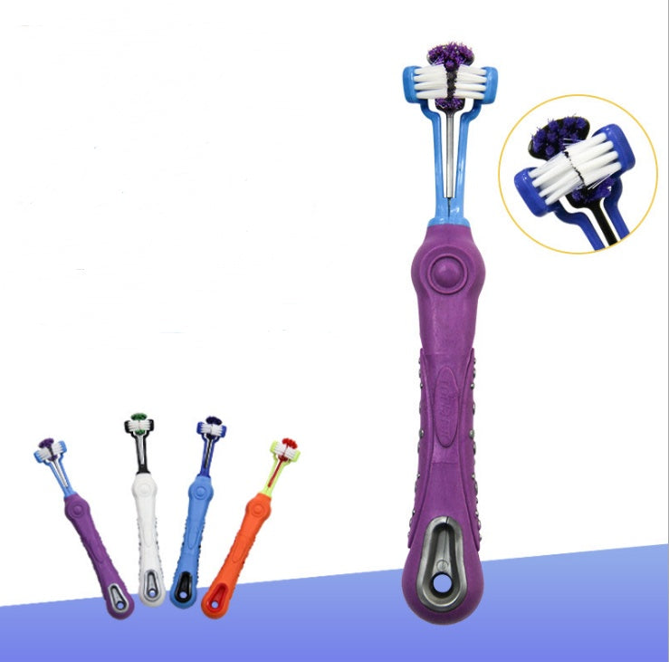 FreshPaw Triple‑Sided Dog Toothbrush – For Happier Pet Kisses