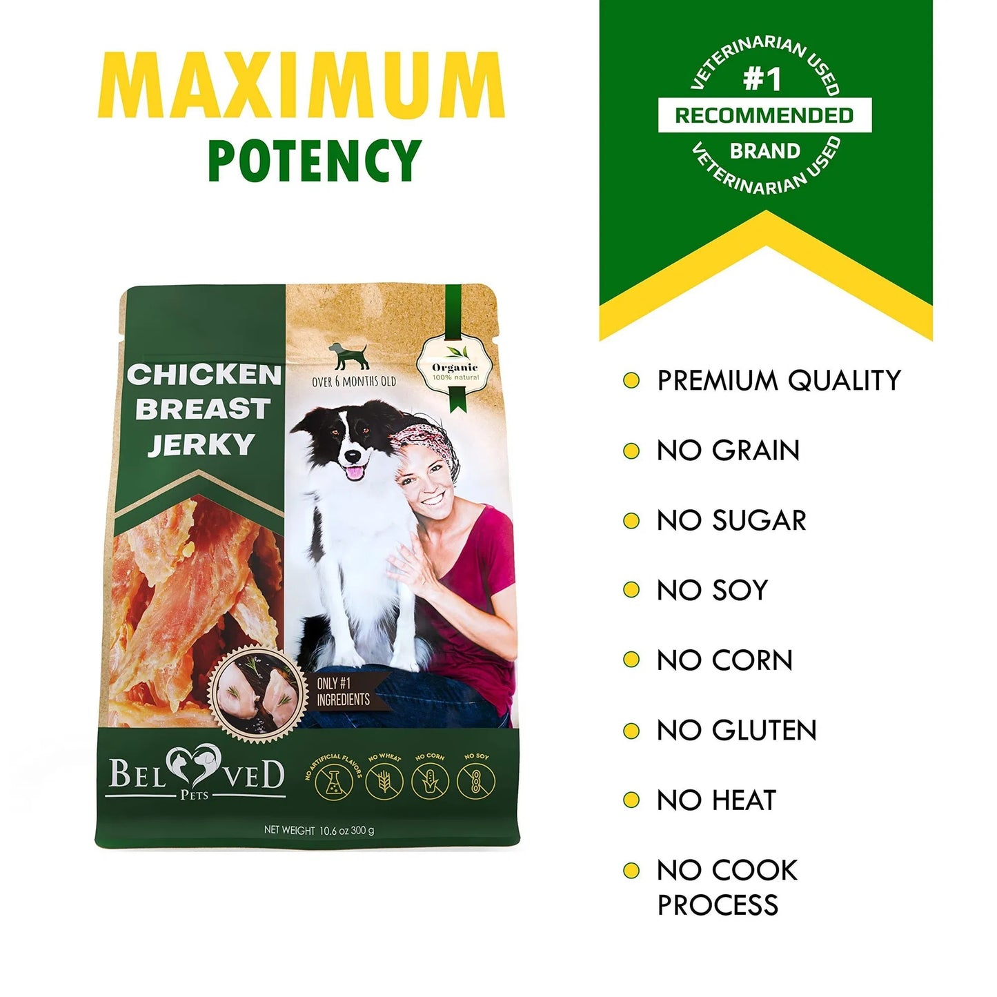 All‑Natural Chicken Jerky Dog Treats – Grain‑Free, High‑Protein Human‑Grade Chews