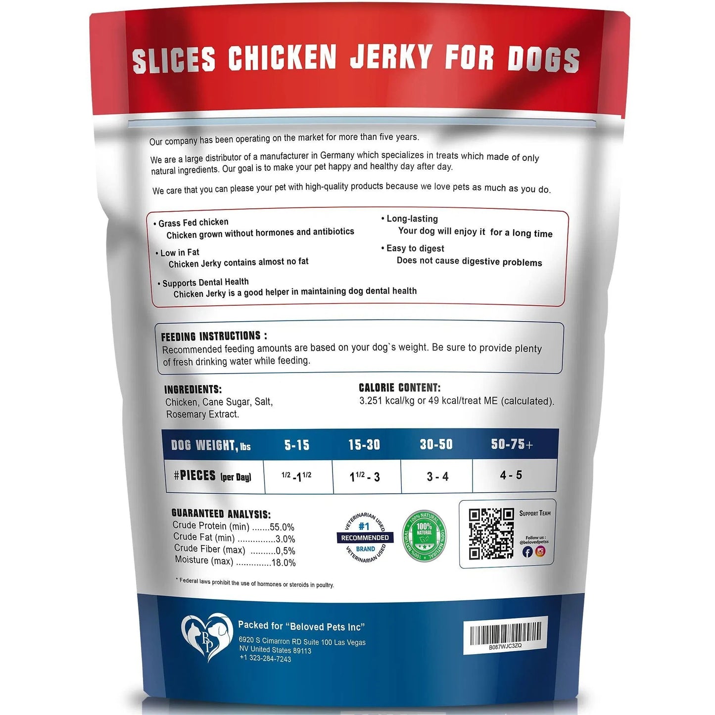 Human‑Grade Chicken Jerky Dog Treats – Grain‑Free, High‑Protein Training & Reward Strips