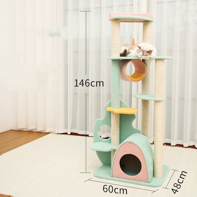 Large Vertical Sisal Cat Scratching Tower – Ultimate Stretch & Furniture Protector