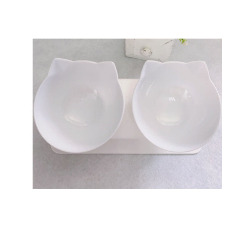 Ergonomic Double Tilted Cat Bowl – Neck‑Kind & Mess‑Smart Dual Feeder