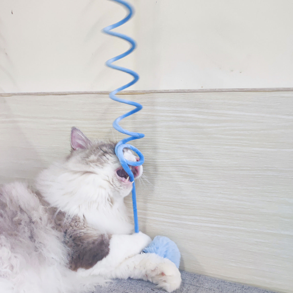 Spring‑Rabbit Hair Ball Cat Toy – Interactive Plush Suction Play