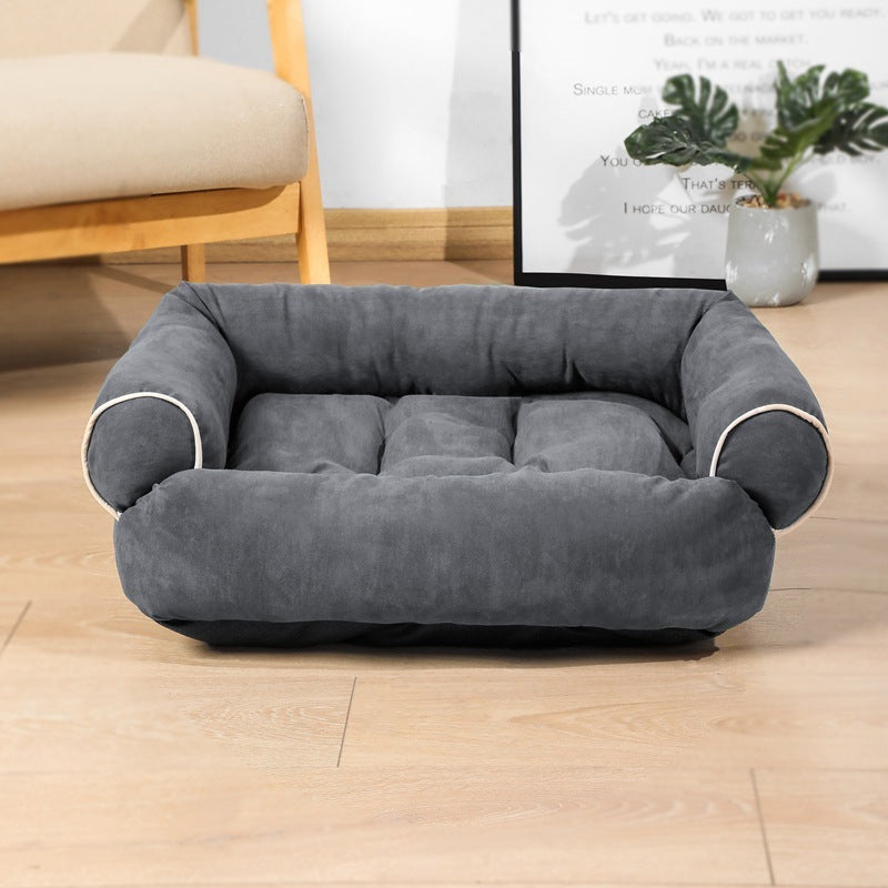 CozyPaws Heated Dog Sofa Bed – Winter Pet House & Cushion