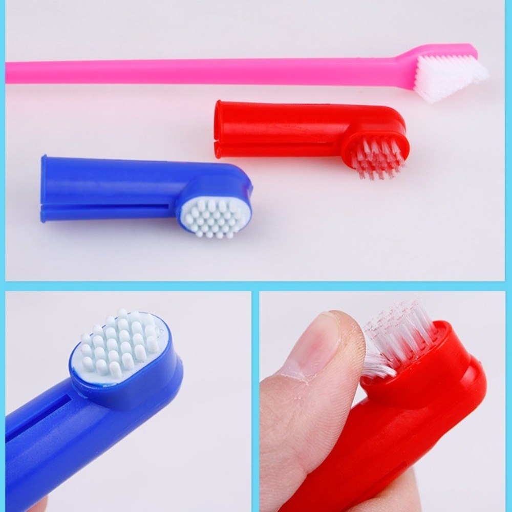 Pet Smile Double‑Head Finger Toothbrush Set – Gentle Teeth Cleaning for Dogs & Cats