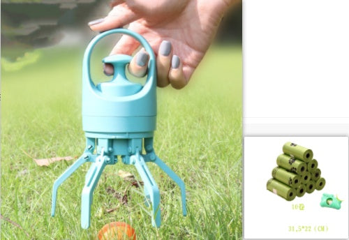 Portable Lightweight Dog Pooper Scooper With Built-in Poop Bag Dispenser Eight-claw Shovel For Pet Toilet Picker Pet Products - Barking Good Deals