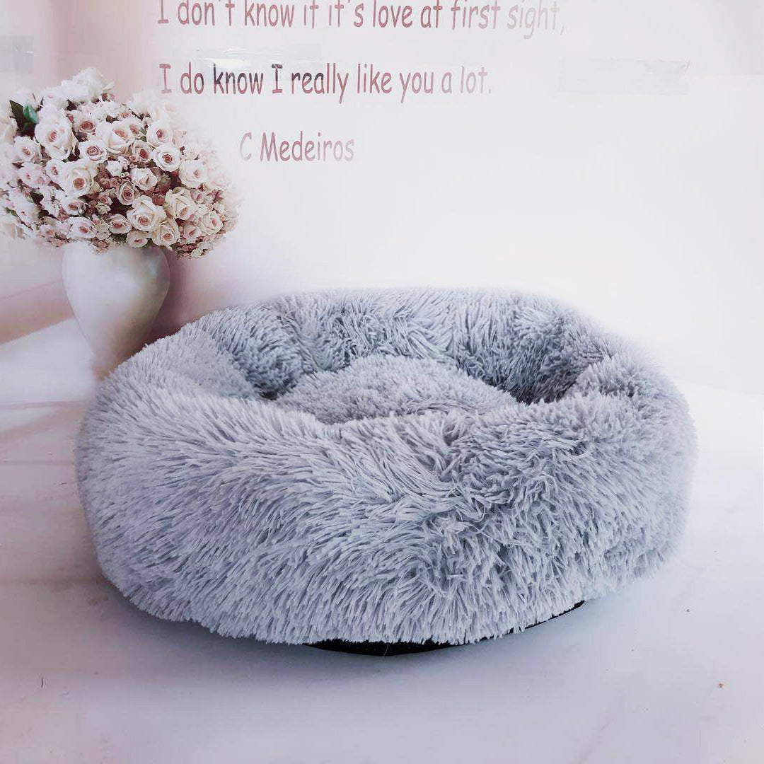 Small Cat Round Plush Nest – Cozy Comfort for Your Kitten