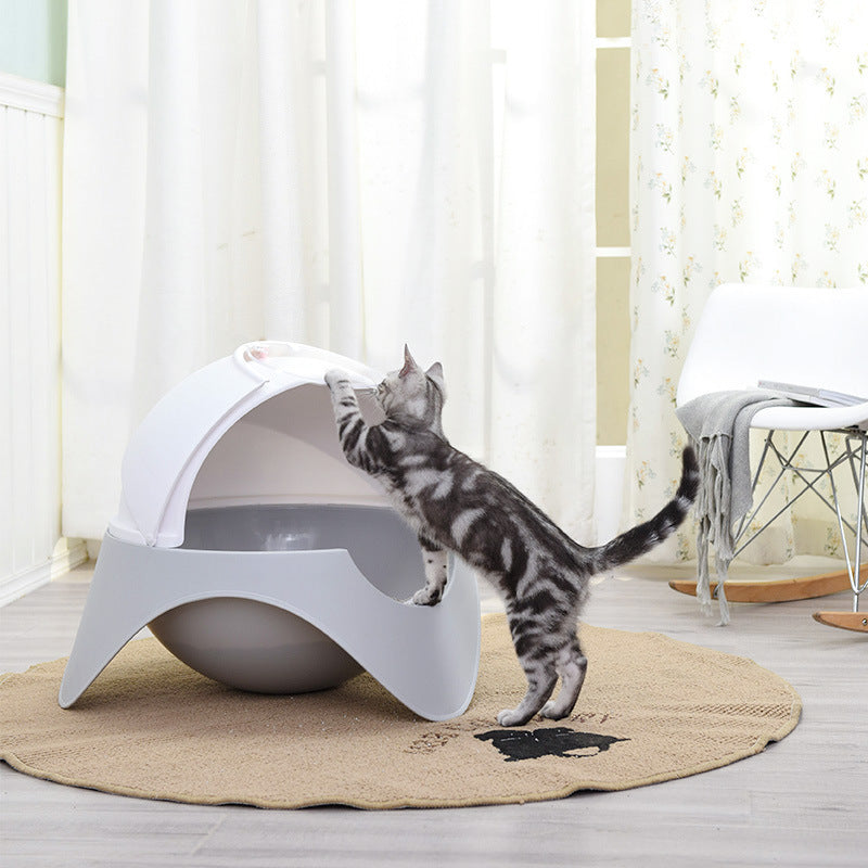 Snow‑House UFO Enclosed Cat Toilet – Spacious, Private & Odour‑Controlling