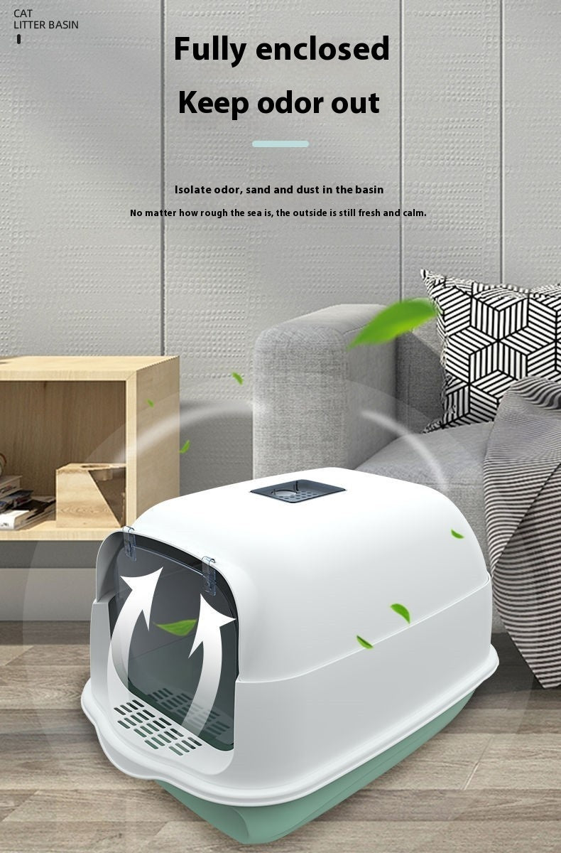 CozyCat Vault – Oversized Fully Enclosed Cat Litter Box