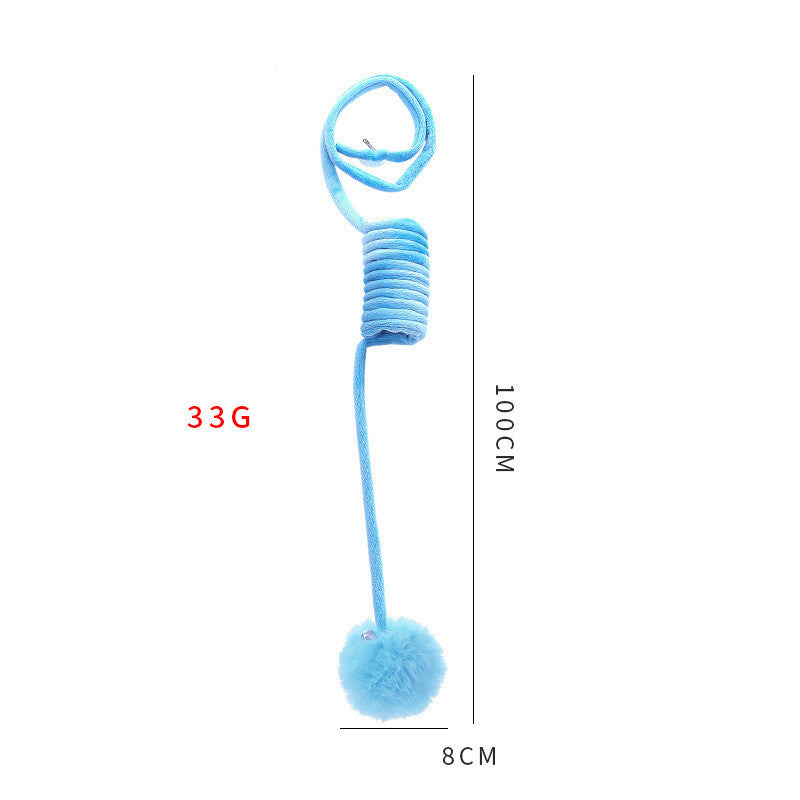 Spring‑Rabbit Hair Ball Cat Toy – Interactive Plush Suction Play