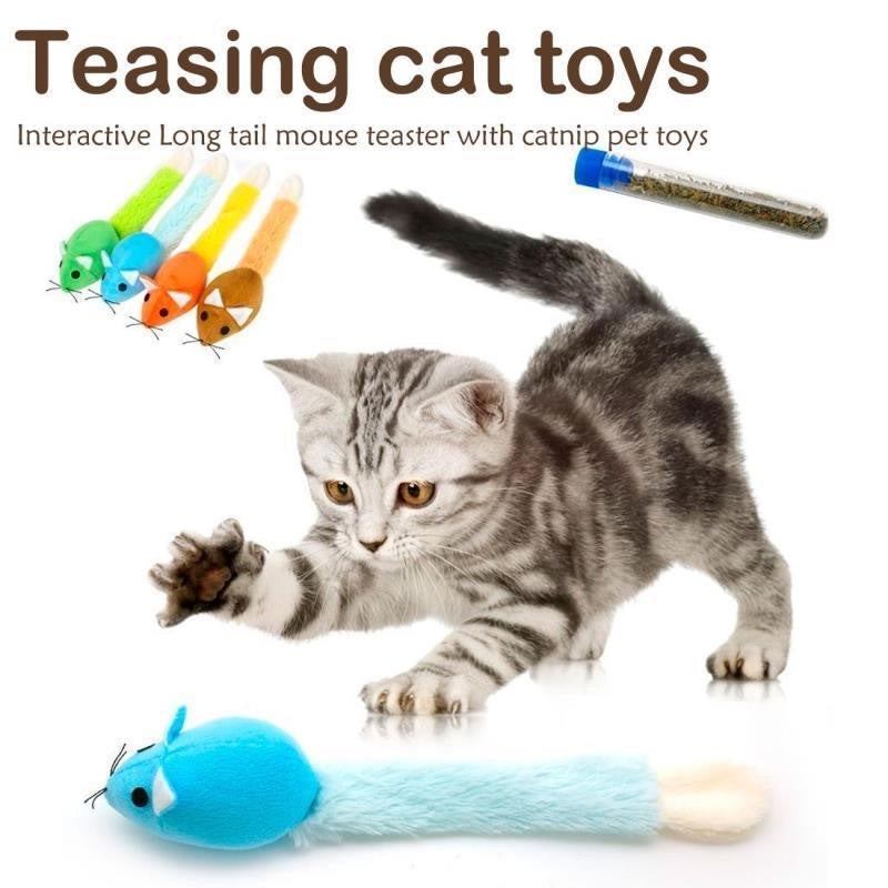 Long‑Tail Teaser Mouse – Irresistible Chase Toy for Happy, Active Cats