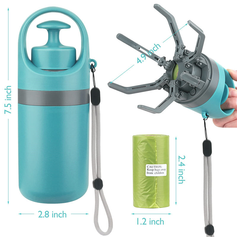 Portable Lightweight Dog Pooper Scooper With Built-in Poop Bag Dispenser Eight-claw Shovel For Pet Toilet Picker Pet Products - Barking Good Deals