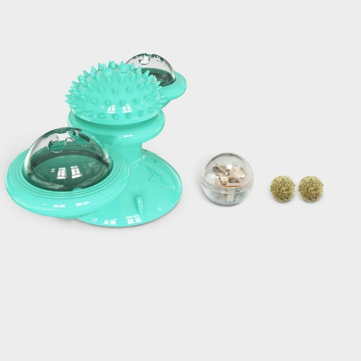 Windmill Spin‑Fun Cat Toy: Interactive Suction, Catnip & Dental Massage Spinner