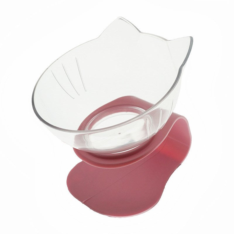 Non‑Slip Double Cat & Dog Bowl with Raised Stand – Ergonomic 15° Tilt Feeding Station