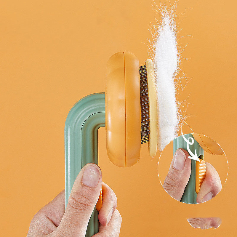 Gentle Self‑Cleaning Steel Wire Cat Brush — Comfort Grooming & Fur‑Free Home