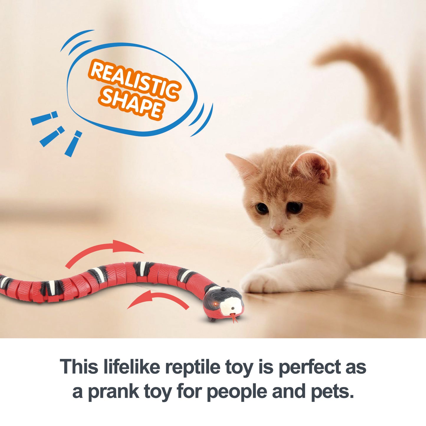 Smart Motion Snake Toy – USB Rechargeable Interactive Pet Teaser for Cats & Dogs