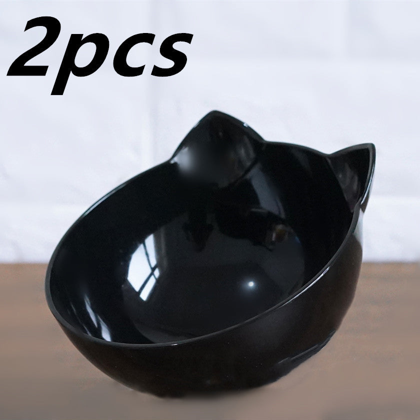 Inclined Transparent Cat‑Ear Bowl for Comfortable & Clean Eating