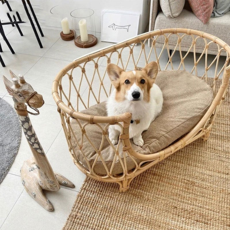 Elevate Your Pet’s Comfort with a Hand‑Woven Rattan Retreat