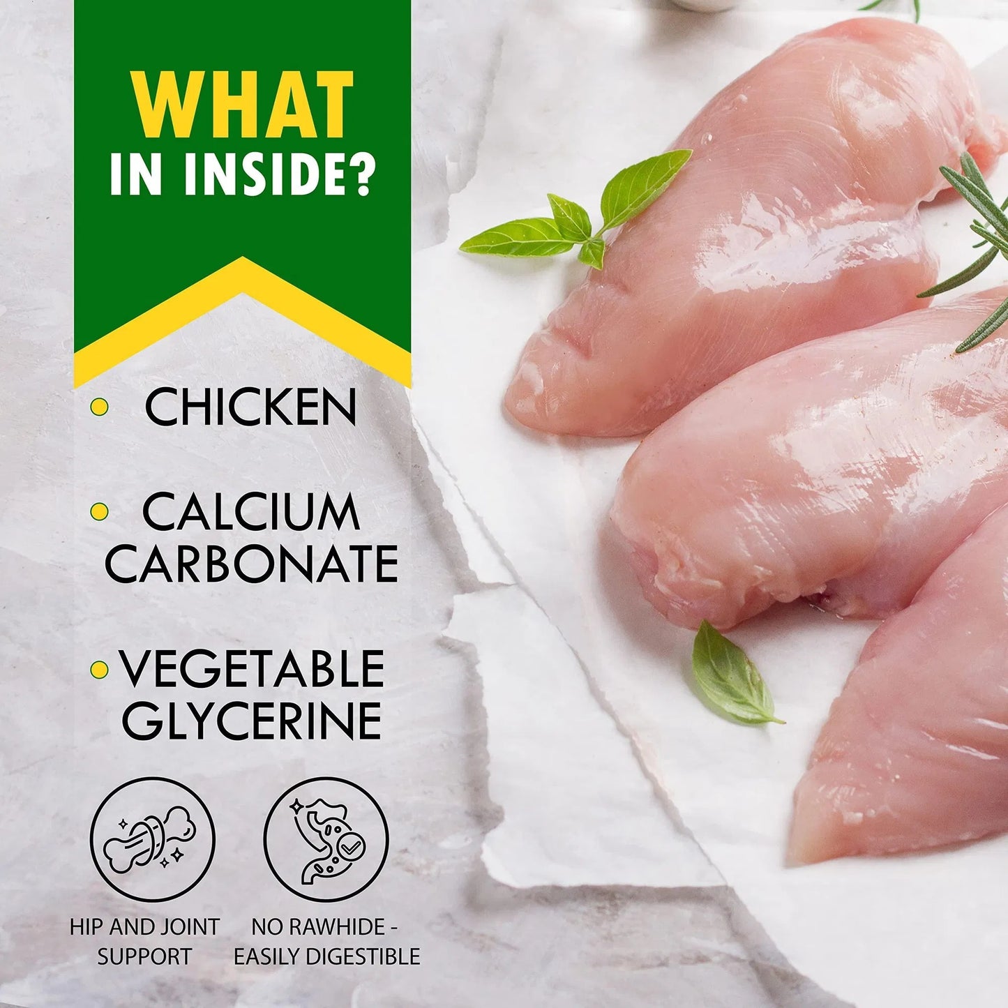 Grain‑Free Chicken‑Wrapped Calcium Chew – Rawhide‑Free Dental Treat