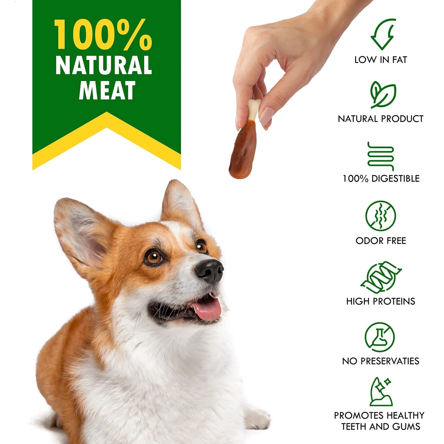 Grain‑Free Chicken‑Wrapped Calcium Chew – Rawhide‑Free Dental Treat