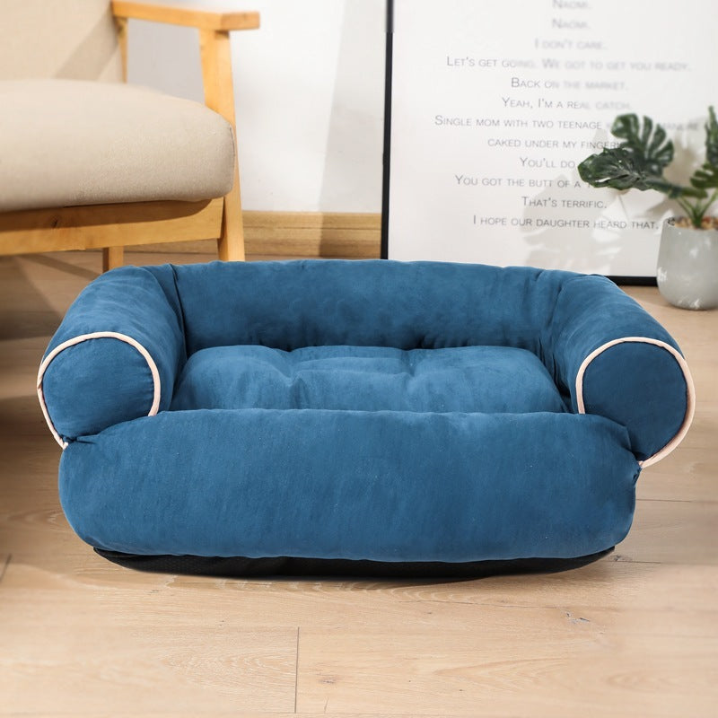 CozyPaws Heated Dog Sofa Bed – Winter Pet House & Cushion