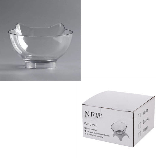 Non‑Slip Double Cat & Dog Bowl with Raised Stand – Ergonomic 15° Tilt Feeding Station