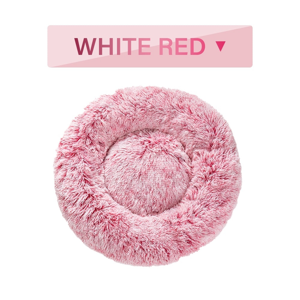 Fluffy Donut Dog Bed – Ultra-Soft, Washable, Calming Pet Cushio