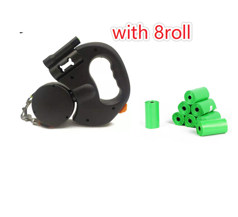 Retractable Reflective Dual Leash with LED Lights – Walk Two Small Dogs Stress‑Free