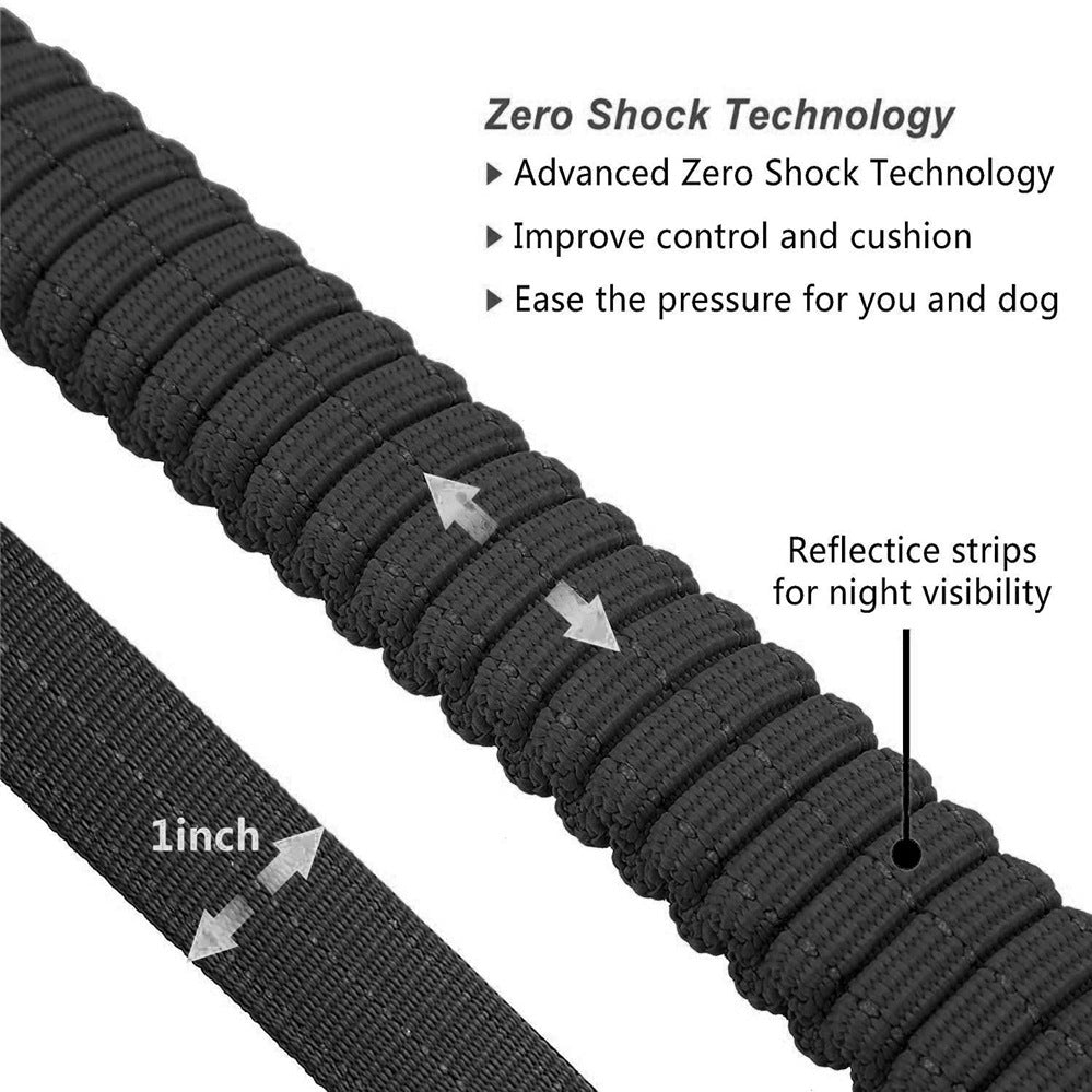 Multifunctional Shock‑Absorbing Dog Leash (4–6 ft) with Seatbelt Attachment