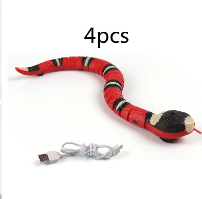 Smart Motion Snake Toy – USB Rechargeable Interactive Pet Teaser for Cats & Dogs