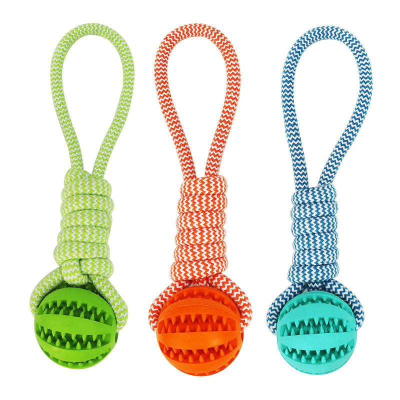 Hemp Rope & Rubber Treat Ball – Bite‑Resistant Doggy Chew Toy