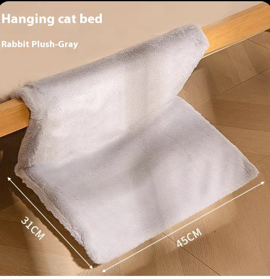 Plush L‑Shaped Cat Hammock – Hanging Cat Nest for Cozy Elevated Lounging