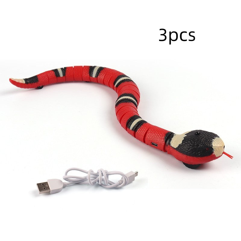 Smart Motion Snake Toy – USB Rechargeable Interactive Pet Teaser for Cats & Dogs