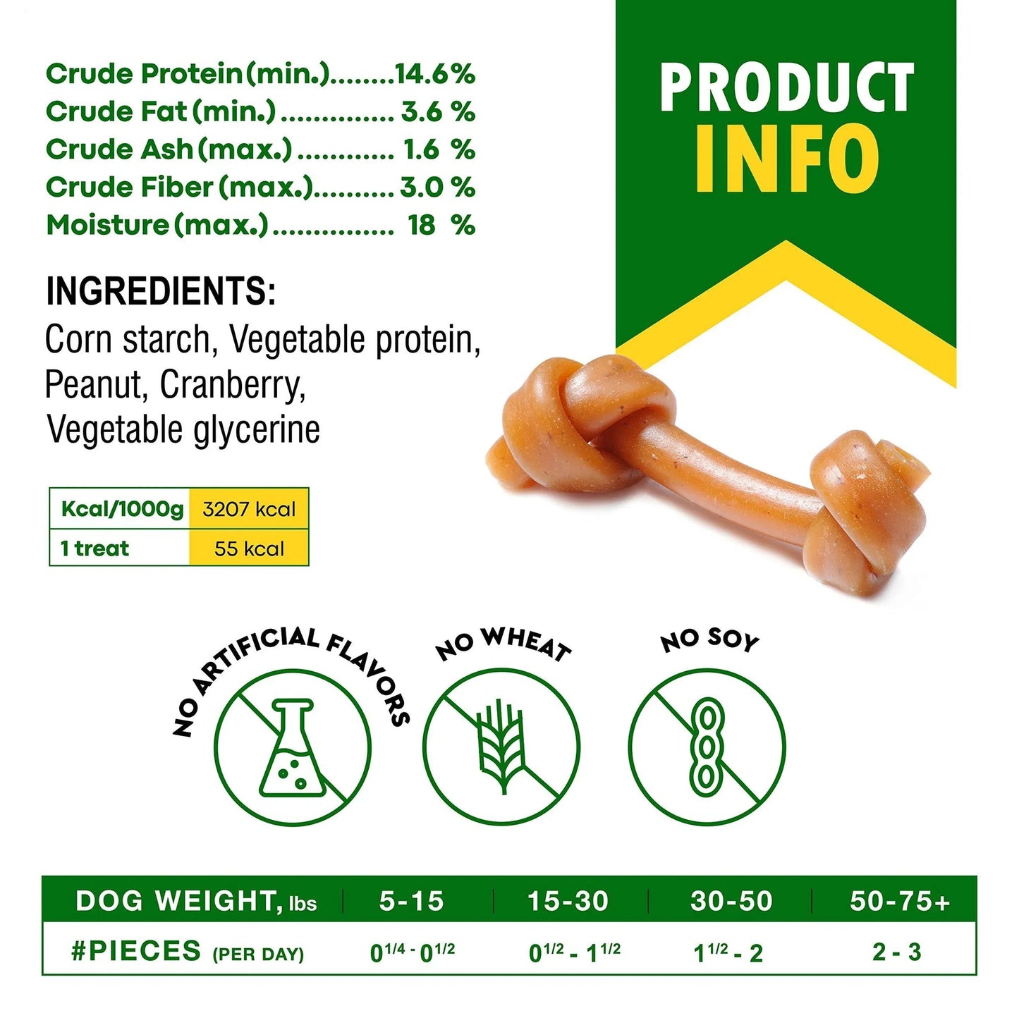Peanut Butter & Cranberry Rawhide‑Free Chew Bones – Healthy, Tasty Dental Treats