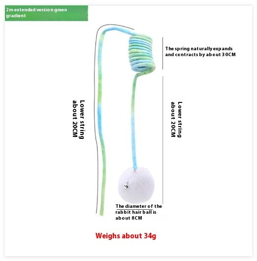 Spring‑Rabbit Hair Ball Cat Toy – Interactive Plush Suction Play
