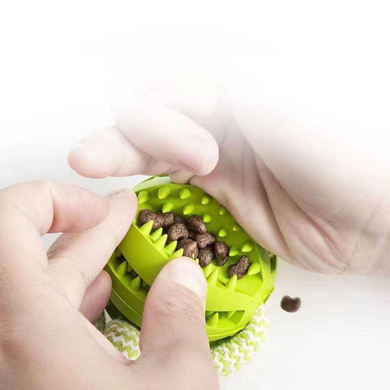 Hemp Rope & Rubber Treat Ball – Bite‑Resistant Doggy Chew Toy