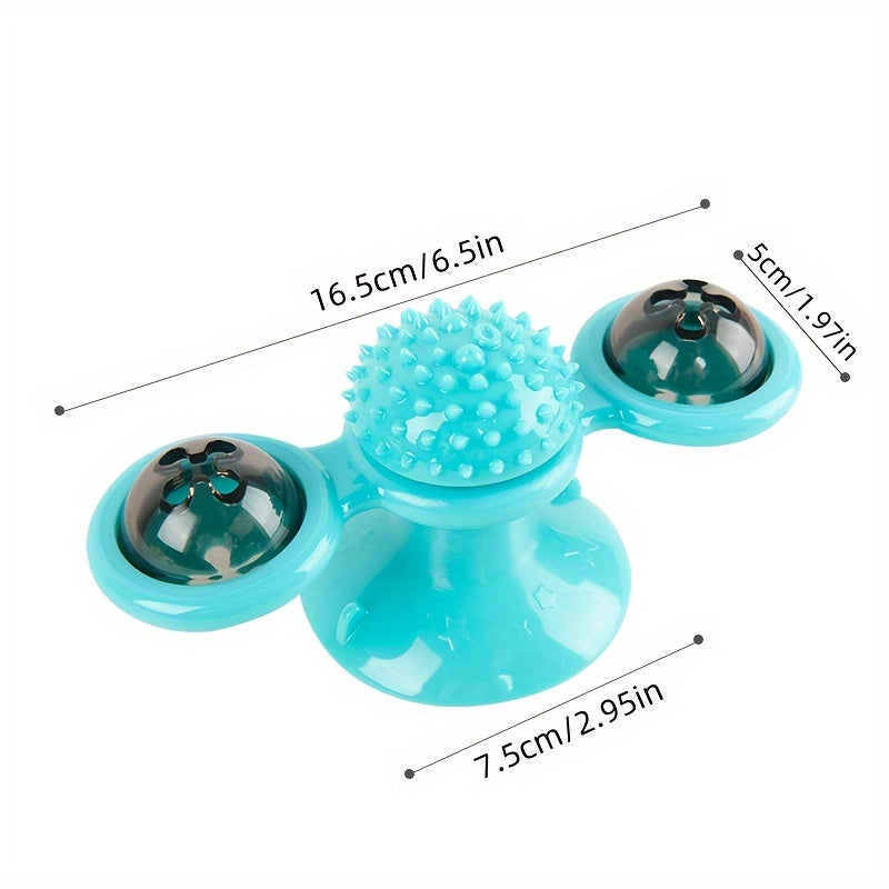 Windmill Spin‑Fun Cat Toy: Interactive Suction, Catnip & Dental Massage Spinner