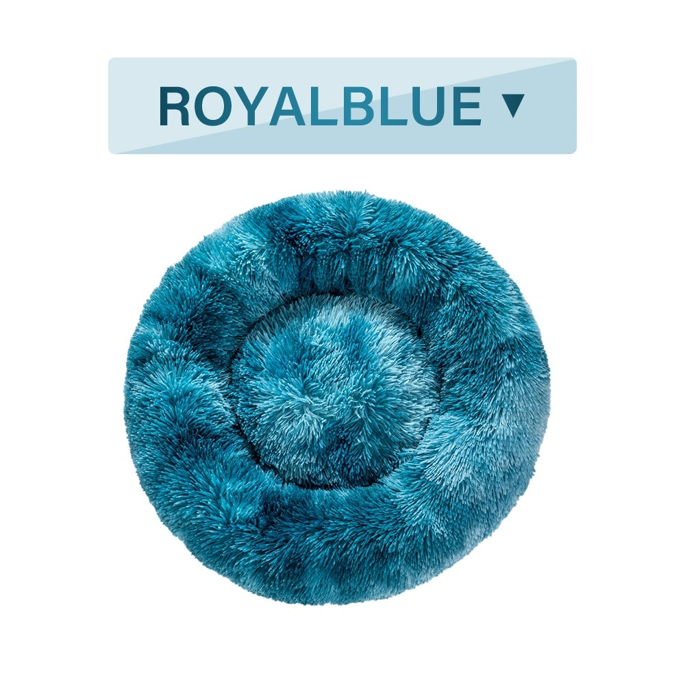 Fluffy Donut Dog Bed – Ultra-Soft, Washable, Calming Pet Cushio