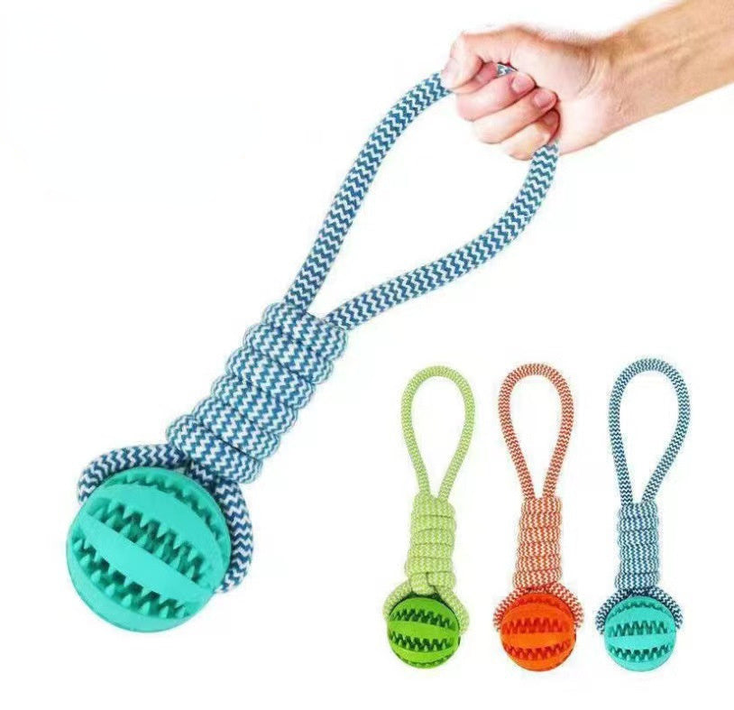 Hemp Rope & Rubber Treat Ball – Bite‑Resistant Doggy Chew Toy