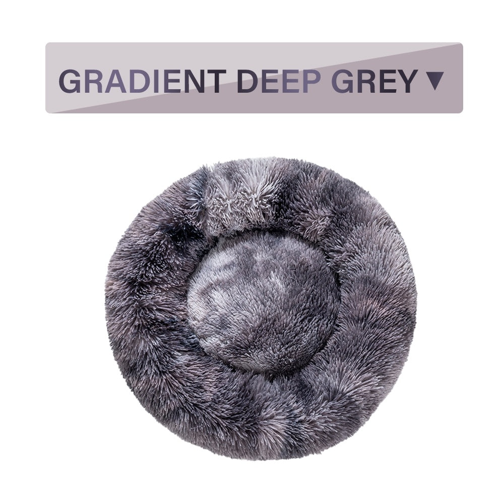 Fluffy Donut Dog Bed – Ultra-Soft, Washable, Calming Pet Cushio