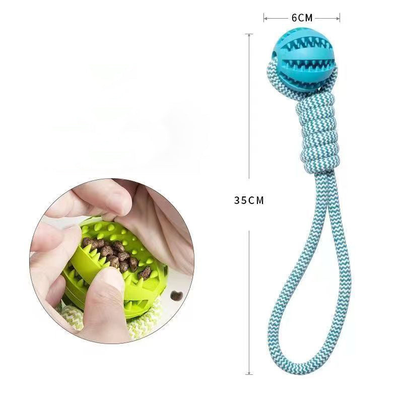 Hemp Rope & Rubber Treat Ball – Bite‑Resistant Doggy Chew Toy