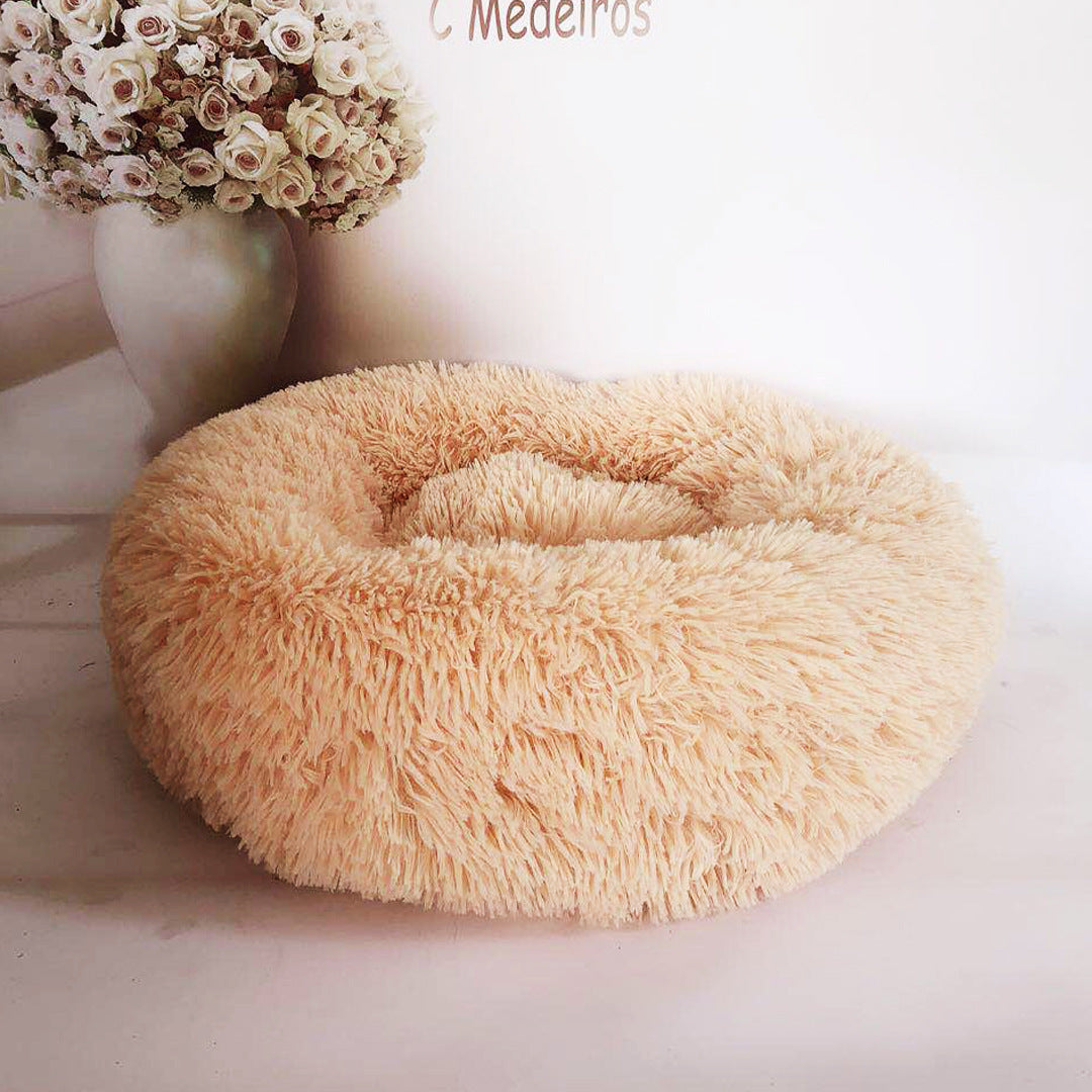Small Cat Round Plush Nest – Cozy Comfort for Your Kitten