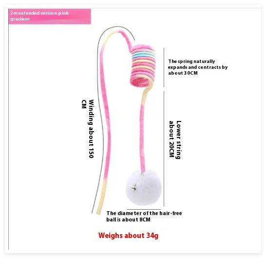 Spring‑Rabbit Hair Ball Cat Toy – Interactive Plush Suction Play