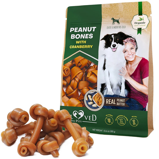 Peanut Butter & Cranberry Rawhide‑Free Chew Bones – Healthy, Tasty Dental Treats
