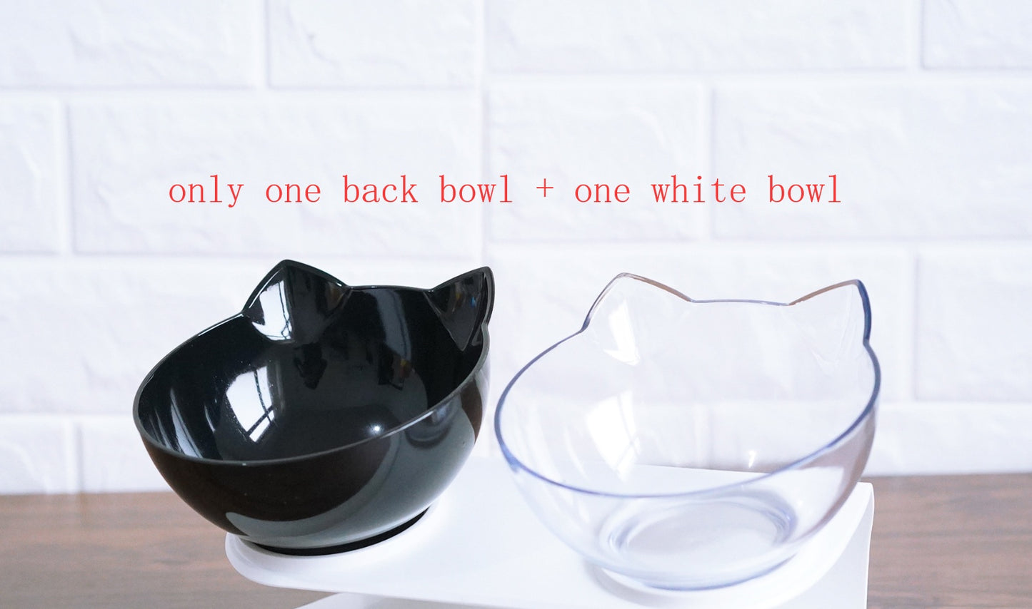 Inclined Transparent Cat‑Ear Bowl for Comfortable & Clean Eating