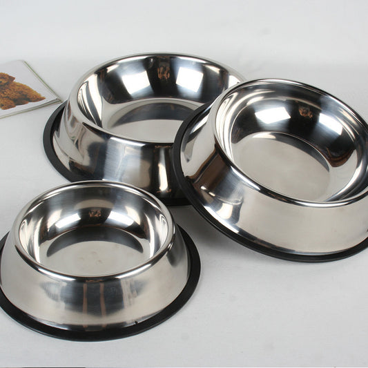Classic Stainless Steel Pet Bowl – Non‑Slip & Durable